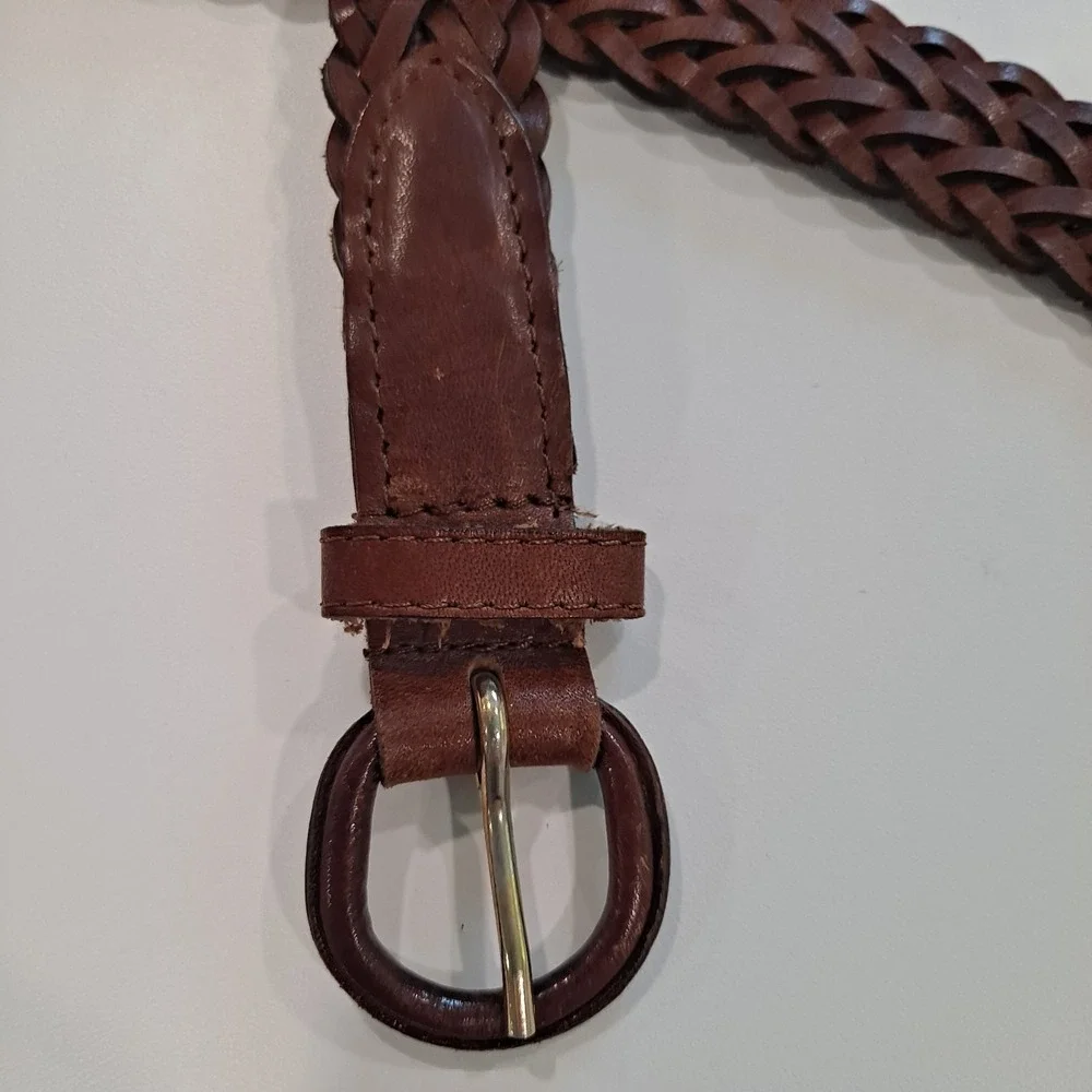 Genuine Leather Braided Woven Belt Made In Uruguay Size 40